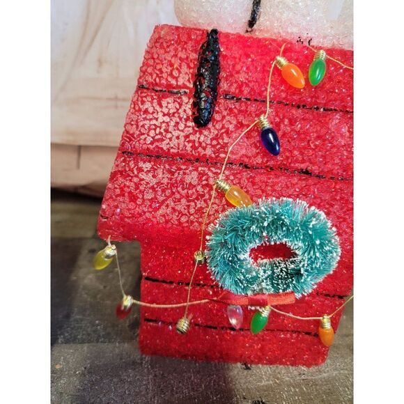 Snoopy 2011 red house light up wreath xmas decor figure - Picture 3 of 10